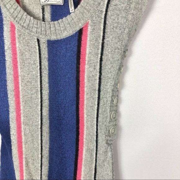 Guess Y2K Gray Colorful Stripe Short Sleeve Sweater Dress S - Picture 5 of 8